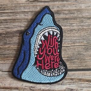 Wish You Were Here Shark Head Funny Horror Jaws Embroidered Iron on Patch